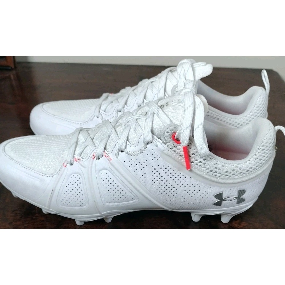 New Under Armour Glory MC White Lacrosse Cleats Women's Size 7 SMS Sample